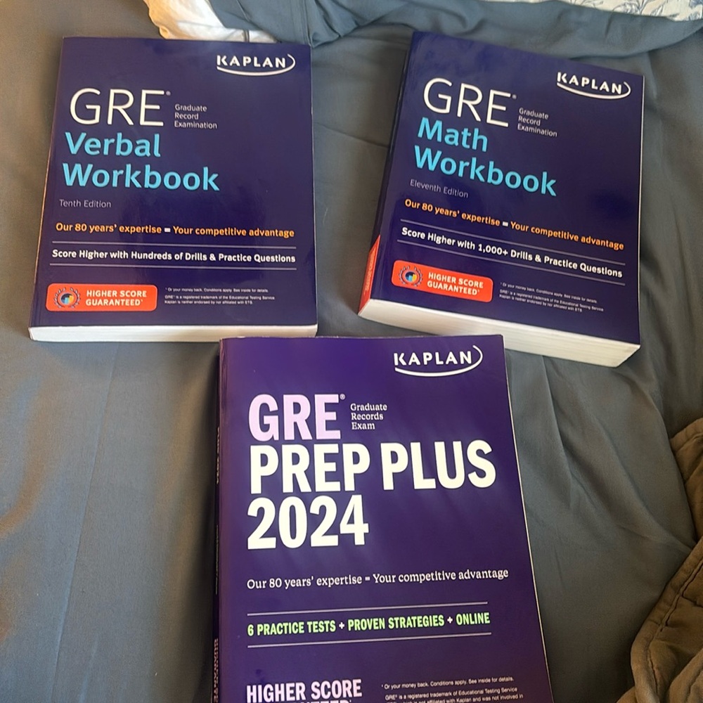 GRE test prep books.